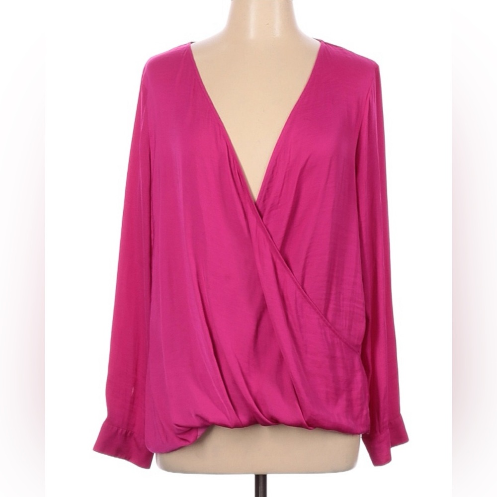 a.n.a A New Approach long sleeve, hot pink blouse.